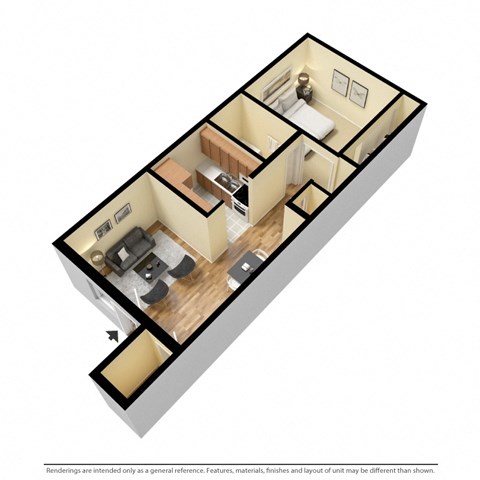 Casa Bella Apartments in Tucson, Arizona One Bedroom Floor Plan